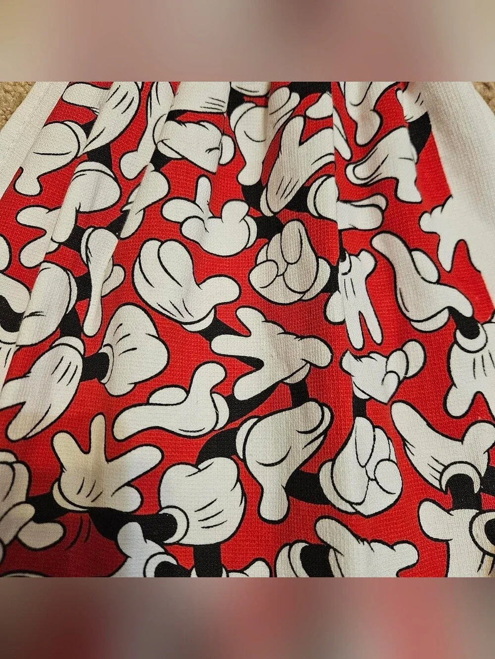 2 Handcrafted Towels Attached To Potholders | Red + White | Disney Mickey Mouse